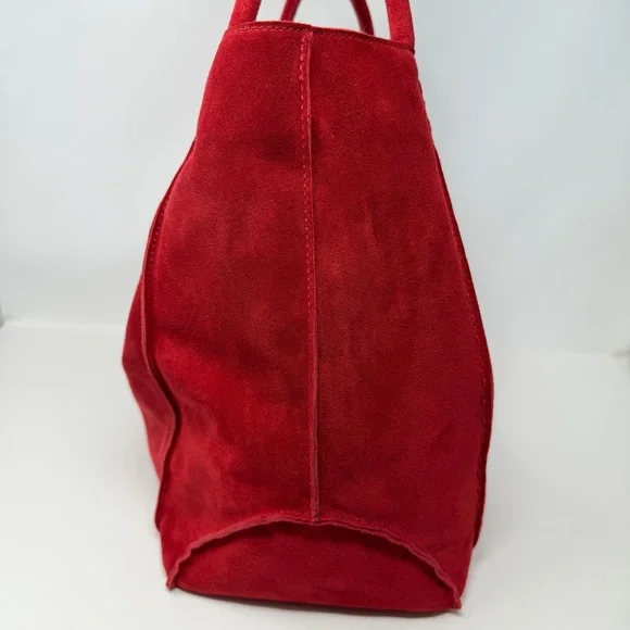 The Sak Los Feliz Large Tote Suede Leather Scarlet Red - Picture 3 of 12